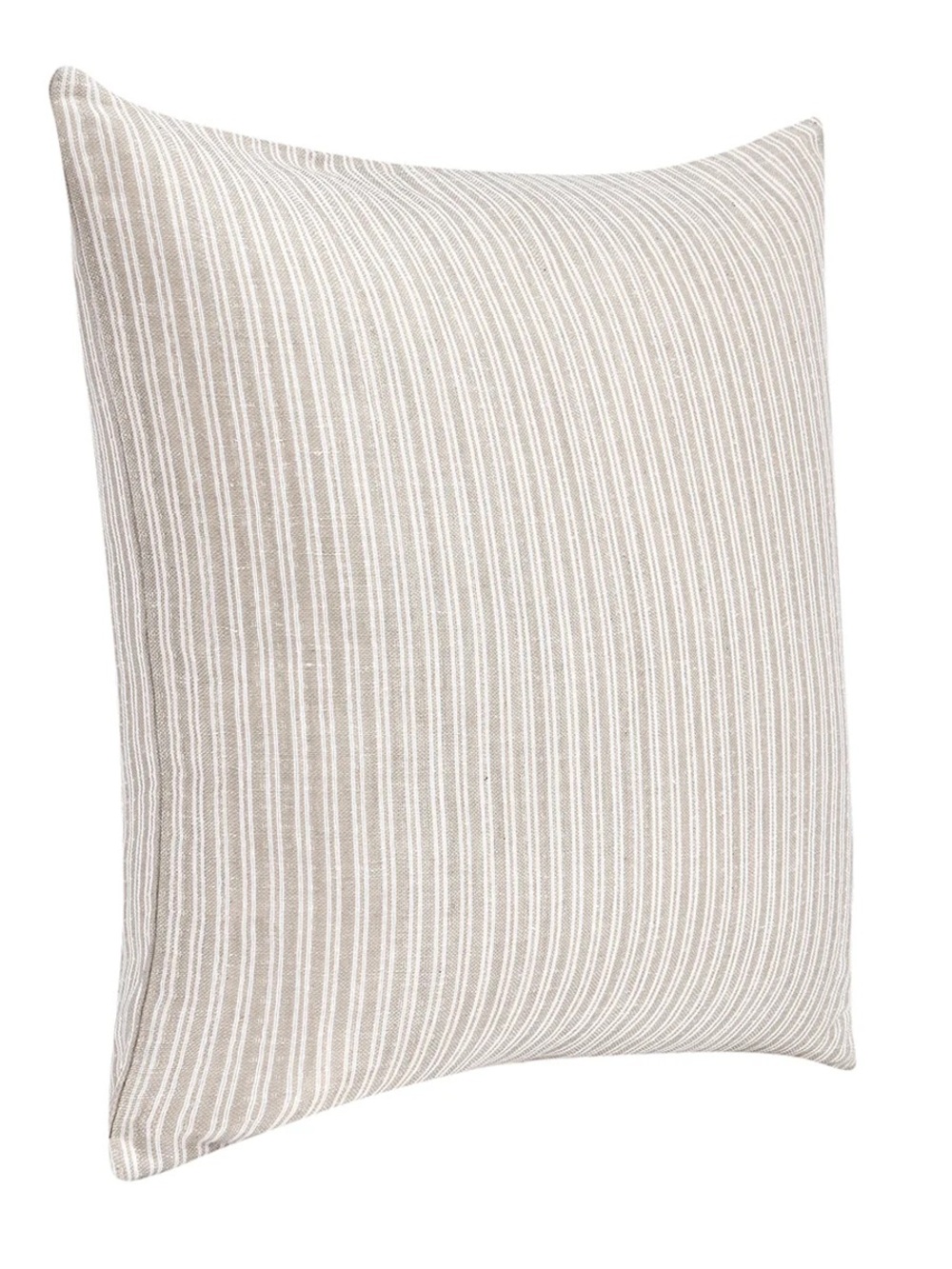 NWT - Villa 75% linen 25% cotton pillow covers / cases PAIR tan stripe - Picture 4 of 10